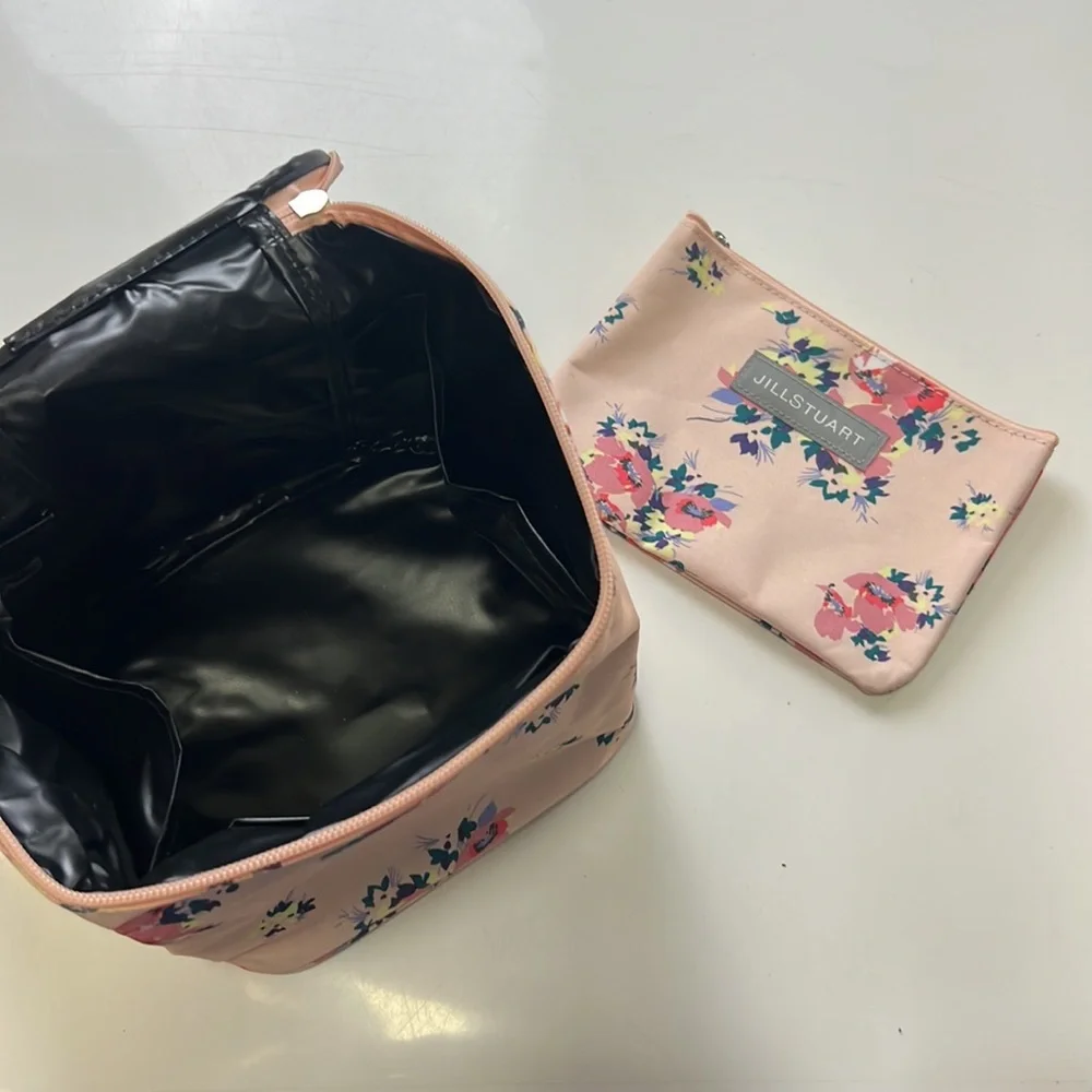 Jill Stuart pink floral cosmetic bag B42-23 - Picture 3 of 3